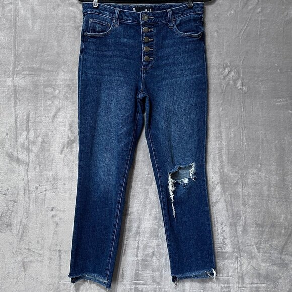 Kut from the Kloth Reese Fab Ab Ankle Straight Leg Jean Button-Fly Sz 6 - Picture 1 of 10